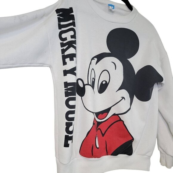 Vintage 80s Mickey Mouse Front & Back Graphic Crew Sweatshirt Size M - Picture 3 of 12